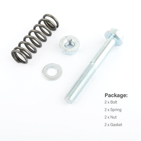 Beef Up Your Exhaust With M10x1.25 Bolts And Nuts Kit 75mm Length Includes Two Sets Of Exhaust Manifold Bolts, Springs, Nuts And Gaskets For Auto