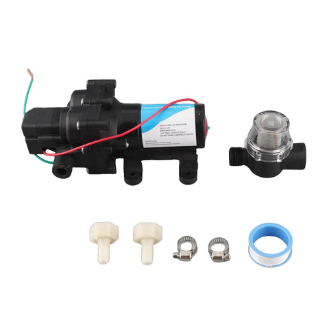 Fabater 12V DC Self Priming Diaphragm Water Transfer Pump At 3.0 Gpm Perfect For Rv Marine Boat Misting And Cleaning Applications Providing High Efficiency And Reliable Water Flow For All Your Outdoor Needs