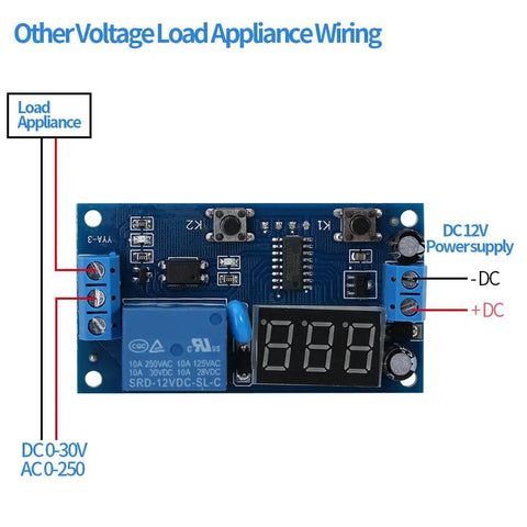 12V DC Infinite Cycle Delay Timer Relay With LED Display, On Off Switch Loop Module For DIY Projects, High Precision MCU Timing