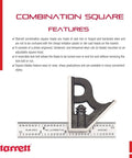 Ultra Precision 4 Inch Steel Combination Square With Square Head, Reversible Lock Bolt, Hardened Blade, Cast Iron Body, Pro Grade 4R Graduation