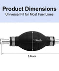 Slick Flexible Fuel Primer Bulb With Dual Check Valve dimensions 5.9in length, 1.9in width, 0.23in diameter, universal fit for fuel lines.