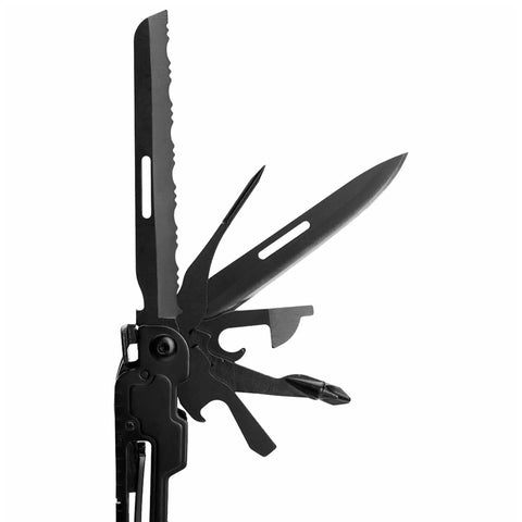 PowerAccess Deluxe All Purpose Heavy Duty Stainless Steel Multi Tool With Nylon Sheath Twenty One Tools Two Knife Blades Can And Bottle Opener