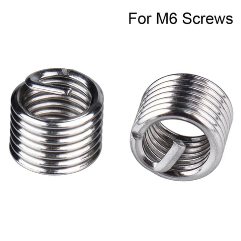 Pro Grade M6 X 1mm Helicoil Thread Repair Kit With 25 Stainless Steel Inserts in close-up view for M6 screws