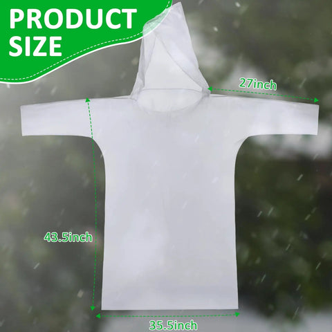 150 Piece Disposable Rain Ponchos for Adults with Hood Bulk Emergency Rain Gear for Travel Camping and Hiking, clear poncho size