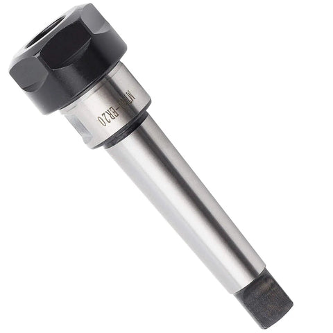 Top Notch MTA2 ER20 Collet Chuck Holder With Morse Taper Shank For CNC Lathe, made from premium 40Cr steel, shown at an angle.