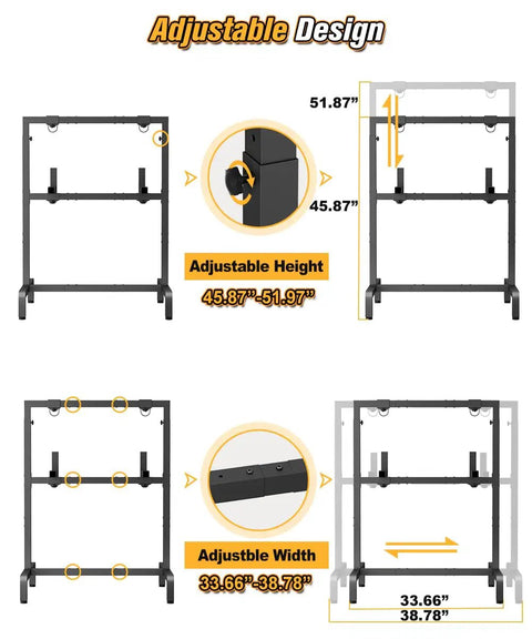 Adjustable Archery Target Stand For Foam And 3D Targets Portable Target Holder height 45.87-51.97 in; width 33.66-38.78 in