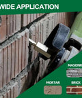Carbide Brick Mortar Grout Cutter Mortar Raking Bit 3/8 X 1 Inch with 5/8-11 thread in use with angle grinder on brick wall