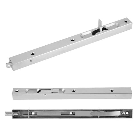 Heavy Duty 304 Stainless Steel Flush Mount Door Hinge With Lever Action Gate Lock, Hidden Screws And Strike, 10 Inch Brushed Steel Finish