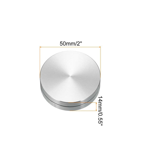 Dope Two Inch Rotating Swivel Stand With Steel Ball Bearings Annular Lazy Susan Turntable For Kitchen Corner Cabinets Pantry Organization Arts And Crafts Display Cakes And Stereos Silver 0.55 Inch, 50mm aluminum swivel stand