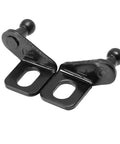 2 Pair 10mm Ball Studs Mounting Brackets Black For Gas Struts Shocks Hood Lifter Replacement Hardware 15x10mm Mounting Holes, black steel