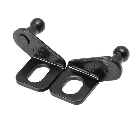 2 Pair 10mm Ball Studs Mounting Brackets Black For Gas Struts Shocks Hood Lifter Replacement Hardware 15x10mm Mounting Holes, black steel