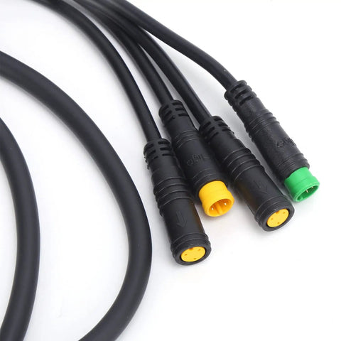 1T4 Electric Bike Wiring Cable For Mid Drive Motors Connects Display Thumb Throttle And Two Brake Levers 8 Pin Male Connector