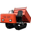Heavy Duty Mini Crawler Dumper Featuring Rock Solid Hydraulic Dump Bed, Custom Configurable Compact Track Hauler For Ranch Work And Dirt Jobs, Pro Level Build That Gets Heavy Lifting Done Right with tilted dump bed and seat.