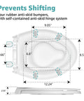 Top view of Elongated Toilet Seat With Built In Toddler Seat Kid Friendly Potty Training Ready Slow Close Lid Quick Release Hinges