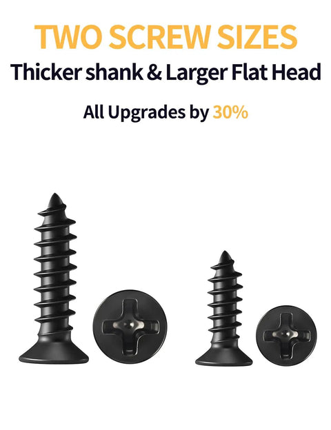 Two screw sizes for Heavy Duty Sawtooth Picture Hangers Lock Down Your Wall Art With Rust Resistant Steel Hooks.