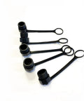 Five Piece M12 Connector Dust Covers For Female Sockets Protective Caps Black Plastic Bolt Caps And Screw Caps Kit