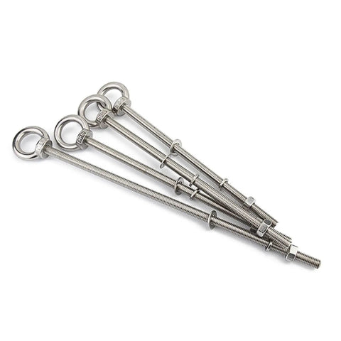 M8 Eyebolt And Nut Kit 4 Pack With Spring And Flat Washers Stainless 304 Construction Lifting Eye Bolt With Extended Hole M8x140