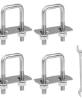 4 Pack M6 Square U Bolts With Frame Plates Nuts And Washers Built Tough In 304 Stainless Steel 25mm Inner Width 50mm Length and wrench