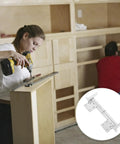 Person installing cabinet with Zinc Alloy Folding Concealed Cabinet Hinges With Soft Close Buffer For Dressing Table And Tables
