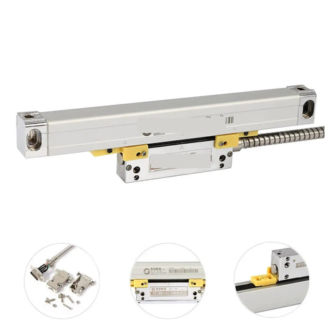 Heavy Duty Three Axis Digital Readout System With Rock Solid Cast Aluminum Shell And Slick Ka Linear Scale Plus Optic Encoder Ruler For Lathe Mill Rigs Boss Grade Accuracy Package Of Four, aluminum scale with linear bearing.