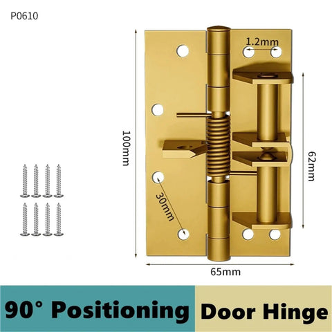 Heavy Duty Automatic Door Closer Self-Closing Invisible Door Spring Hinges 90-Degree Positioning Stopper Bronze Finish
