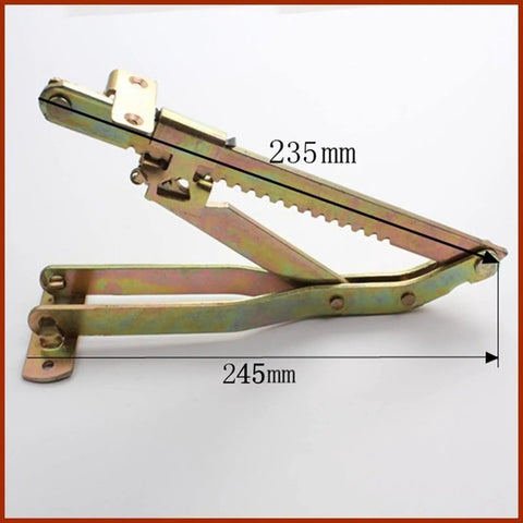 Heavy-Duty Door Hinge With Silent Hydraulic Buffer, 18-Position Adjustable Self-Locking Furniture Hinge, 235mm x 245mm shown