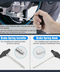 Pro Grade 15 Piece Drum And Disc Brake Tool Kit For Cars And Light Trucks with brake spring installers and hooks