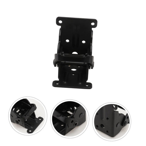 Front view of Veemoon 2-piece folding hinges for table legs, black metal, high load capacity.