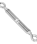 Heavy Duty 304 Stainless Steel Wire Rope Turnbuckle Tensioner With Adjustable Grip And Rust Proof Finish Built Different For Quick Setup On Outdoor Projects In M16 Size, showing the detailed mechanism.