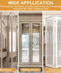 Heavy Duty Bifold Door Top Pivot Hardware Kit For Smooth Closet And Barn Door Upgrades Quick Swap Replacement Pieces displayed on bifold and sliding rail doors.