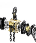Heavy Duty Hand Pulled Hoist With Tightening Chain For 1.5 Ton Lifting Jobs detailed view of gears and hook.