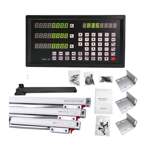 Digital Readout DRO System with three 0 to 1000 mm linear scales for milling machines, lathes, drilling, boring, EDM, wire cutting