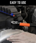 Pro Grade E Torx Socket Set 13 Piece External Kit with 11 Piece Female E Torx Sockets E4 to E20 in use on engine