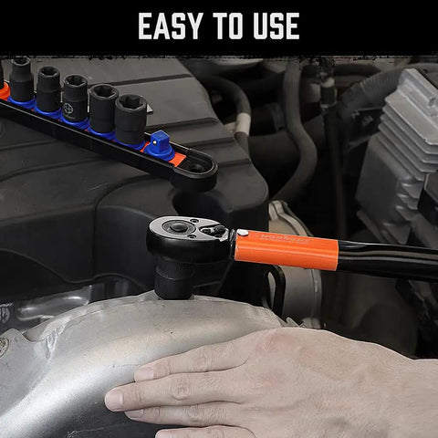Pro Grade E Torx Socket Set 13 Piece External Kit with 11 Piece Female E Torx Sockets E4 to E20 in use on engine