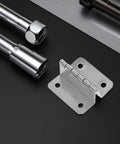 Sturdy Stainless Steel Right Angle Cabinet Door Hinges Set Of 8 Four Hole Four Fold Folding Butt Hinges With Smooth Rotation