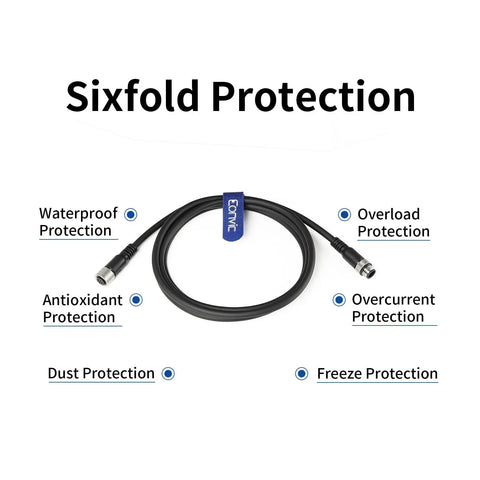 M12 5 Pin Male To Female A Code Sensor Connector Cable PVC Jacket Heavy Duty 10M Gold Plated Contacts showcasing sixfold protection features.
