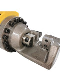 Close-up of Heavy Duty Portable Rebar Bender And Steel Bar Cutter Pliers Electric Hydraulic Manual RC16 20 25 mechanism details.