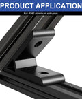 4040 Corner Angle Bracket 45 Degree Set for Aluminum Extrusion installed on a 40x40 frame showing application on T Slot and V Slot profiles.