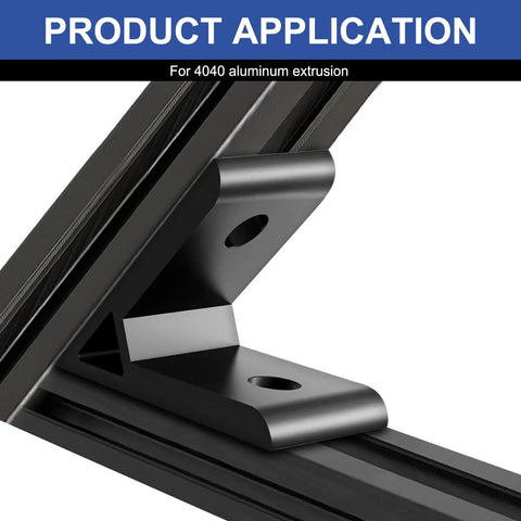 4040 Corner Angle Bracket 45 Degree Set for Aluminum Extrusion installed on a 40x40 frame showing application on T Slot and V Slot profiles.