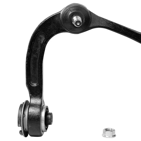 Close-up of Beefy Front Upper Control Arms With Ball Joints For Ford F150 Expedition Lincoln Navigator Mark LT Replacement Pair Set.