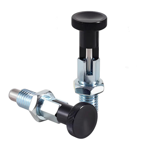 Pair Of M12 Push Fit Ball Nose Spring Plungers Carbon Steel Self Locking Locate Pins Retractable Industrial Hardware side view