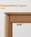 Rock Solid Fraxinus Manchurian Ash Wood Bench With Thickened Apron And Smooth Rounded Edges For Entryway Foyer Or Dining Room And Badass Heavy Duty Hallway Stool Built Tough For Everyday Chill, showcasing thick apron detail.