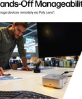 Image of a Universal Thunderbolt 4 Docking Station, 13-In-1 Usb C Hub With 280W Output, used on a desk with a man managing devices.