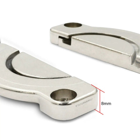 Sturdy Zinc Alloy Cabinet Hinges Table Connector for Furniture No Fuss Install with Screws, close-up of 8mm thickness