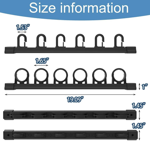 Garage Ceiling And Wall Mounted Fishing Rod Rack With Sliding Track Holds Up To Six Rods Expands To 12 Or More Poles