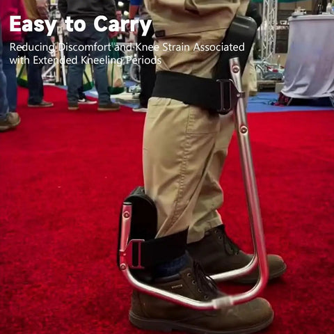 Gardening Knee Seat Strap On Kneeling Stool For Yard Work And Farm Tasks, Ergonomic design shown in use, side view