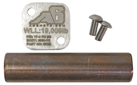 Components of Billet Aluminum Winch Shackle For Synthetic Line, Lightweight Heavy Duty Winch Attachment With 19,000 Lb Working Load