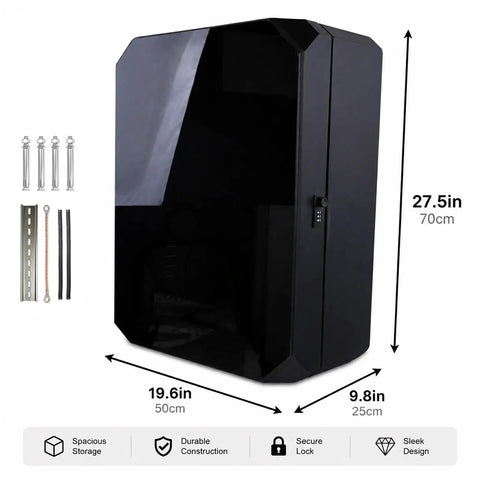 Heavy Duty Cold Rolled Steel Outdoor Electrical Enclosure For Charger Station With Tough As Nails Corrosion Resistant Shell And No Nonsense Weather Shielding, dimensions 19.6x9.8x27.5 inches.
