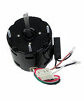 Heavy Duty Industrial Condenser Exhaust Blower Motor 1/50 Hp 115 Volt Single Phase 2 Speed Fan Motor Direct Swap For NbK 142 144 D1100 top view showing wires and shaft.