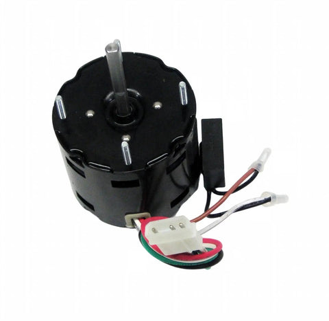 Heavy Duty Industrial Condenser Exhaust Blower Motor 1/50 Hp 115 Volt Single Phase 2 Speed Fan Motor Direct Swap For NbK 142 144 D1100 top view showing wires and shaft.